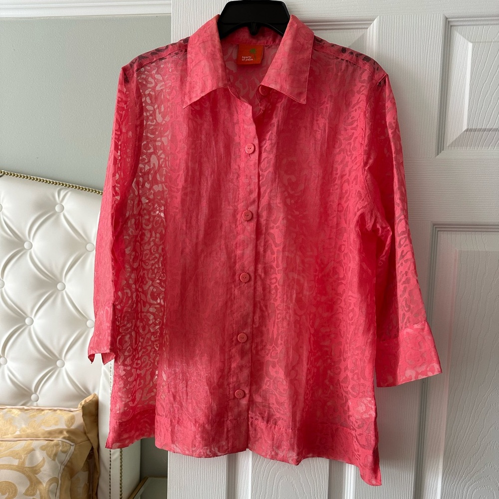 Elegant Pink Button-Up Women's Top